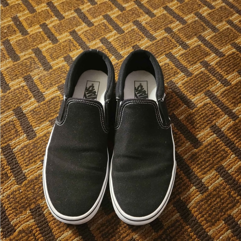 Vans Men's Black Canvas Slip-On Sneakers